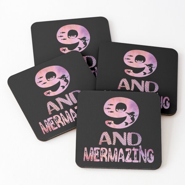 Item preview, 9 And Mermazing Girl 9th Birthday Mermaid Lover Party graphic designed and sold by Grabitees.