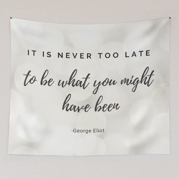 Item preview, George Eliot, It is never too late to be what you might have been, It's never too late, Empowering Women, Empower Women, Woman Up, Girl Power, Feminst Quote designed and sold by naturecdesigns.