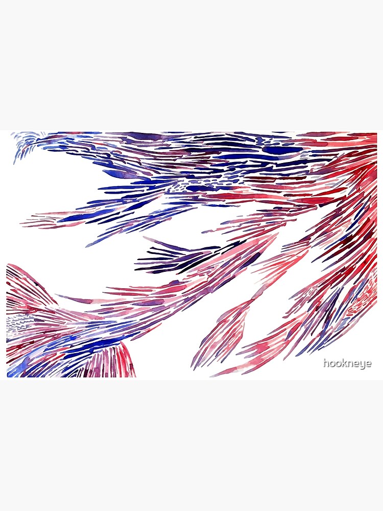 Thumbnail 4 of 4, Zipper Pouch, "Alizarin Fronds" (2015) designed and sold by hookneye.