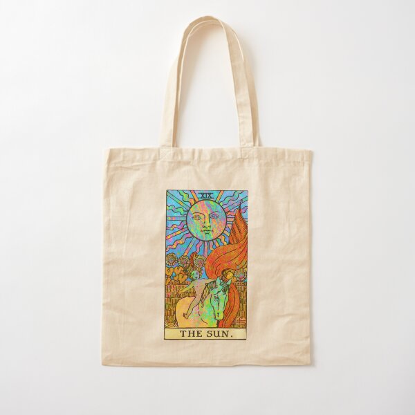 Psychedelic Tarot: Rainbow Sun (No Border) Cotton Tote Bag