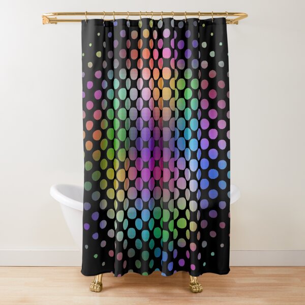 Radial Dot Gradient  Shower Curtain