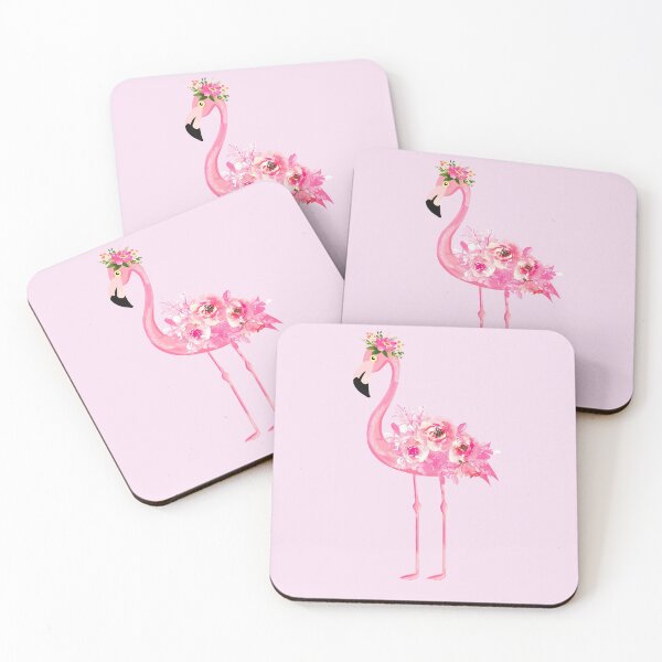Item preview, Pink Water Color Floral Flower Flamingo designed and sold by StickerArtwork.