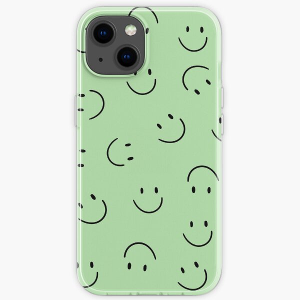 Sea Green Smiley Faces iPhone Soft Case
