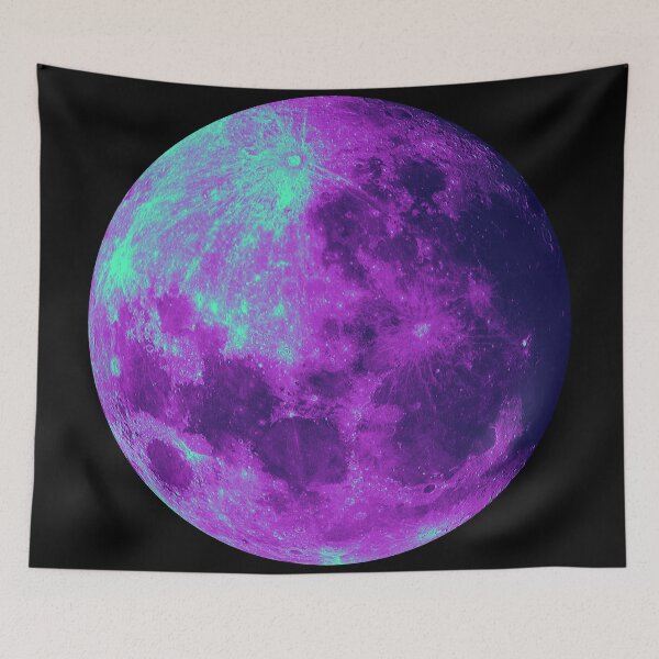 Item preview, Blue and purple coloured moon designed and sold by felinefeelings.
