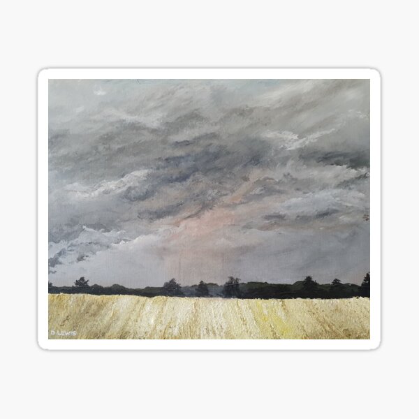 Stormy stubble wheatfield Sticker