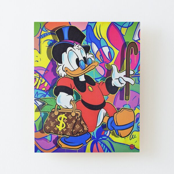 Scrooge McDuck Pop Art Aufgezogener Druck auf Holz