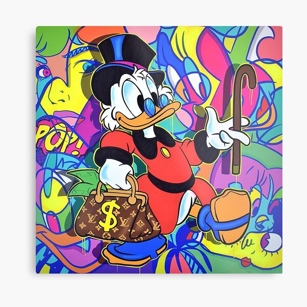 Pop Art Scrooge McDuck Impression métallique