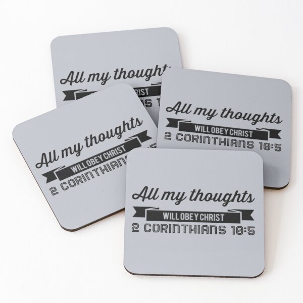 Item preview, All My Thoughts Will Obey Christ 2 Corinthians 10:5 designed and sold by LiveAndGlow.