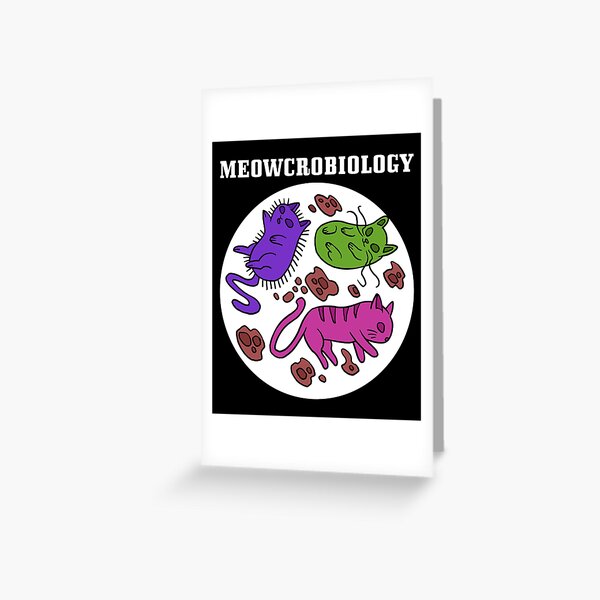 Meowcrobiology Cat Lover Jersey Greeting Card