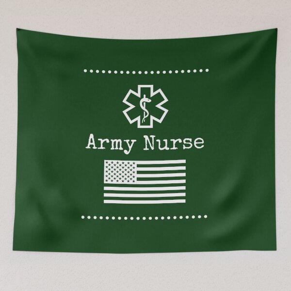 Item preview, Army nurse with American flag designed and sold by Ollie P.  Leo.