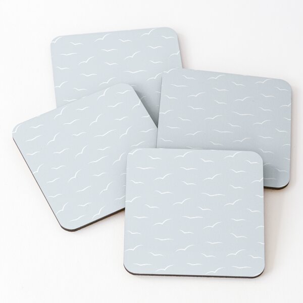 Item preview, Birds Pattern- soft pastel blue background designed and sold by KLINESTORE.