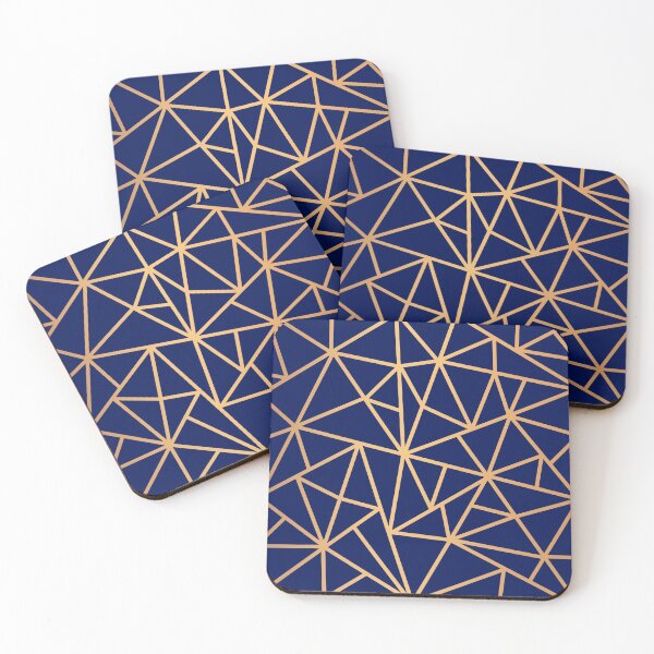 Item preview, Blue and Gold Geometric Art Deco Lines designed and sold by Julie Erin Designs.