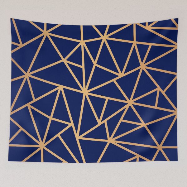 Item preview, Blue and Gold Geometric Art Deco Lines designed and sold by Julie Erin Designs.
