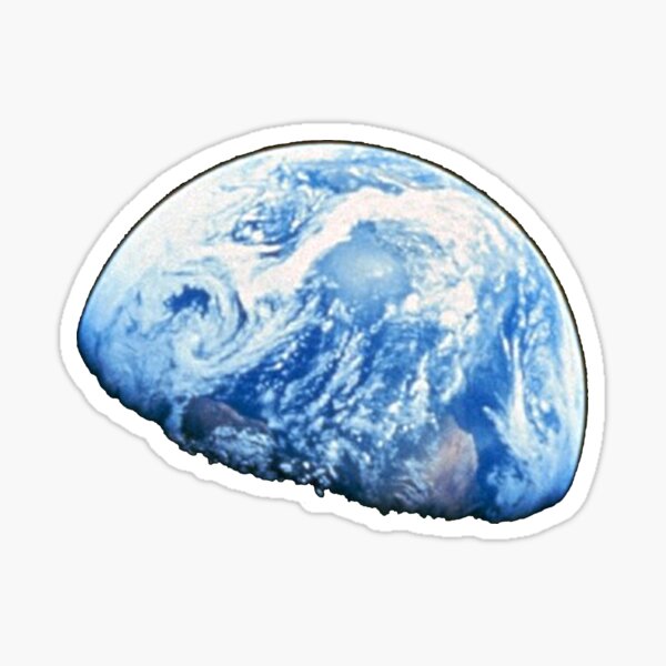 EARTH. PLANET. SPACE. Blue planet. Earthrise. Apollo 8. 1968. Sticker