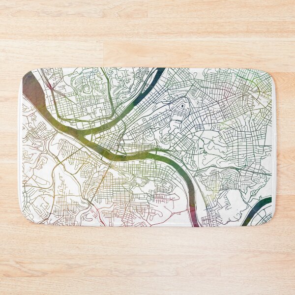 Item preview, Pittsburgh Map Watercolor by Zouzounio Art designed and sold by zouzounioart.