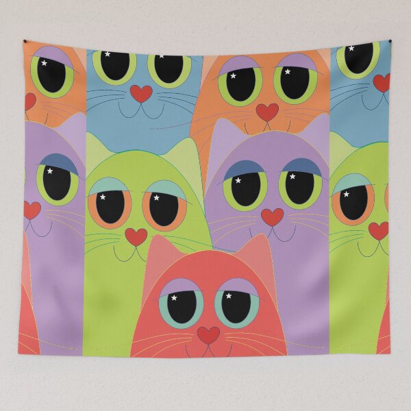 Item preview, CAT FACES FIVE designed and sold by Jean Gregory Evans.