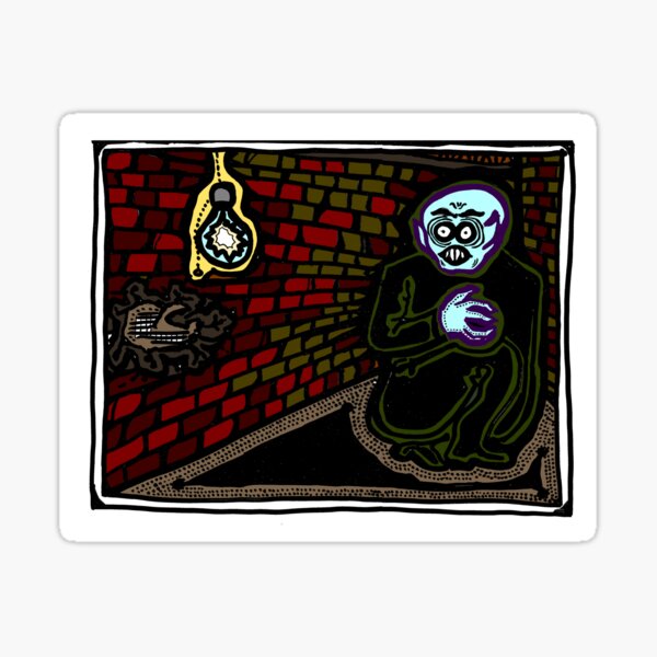 Nosferatu in einer Ecke gefärbt Sticker