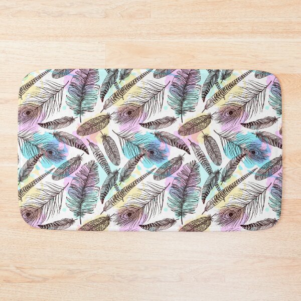 Item preview, Colorful Feathers Pattern Boho designed and sold by SimoCompany.