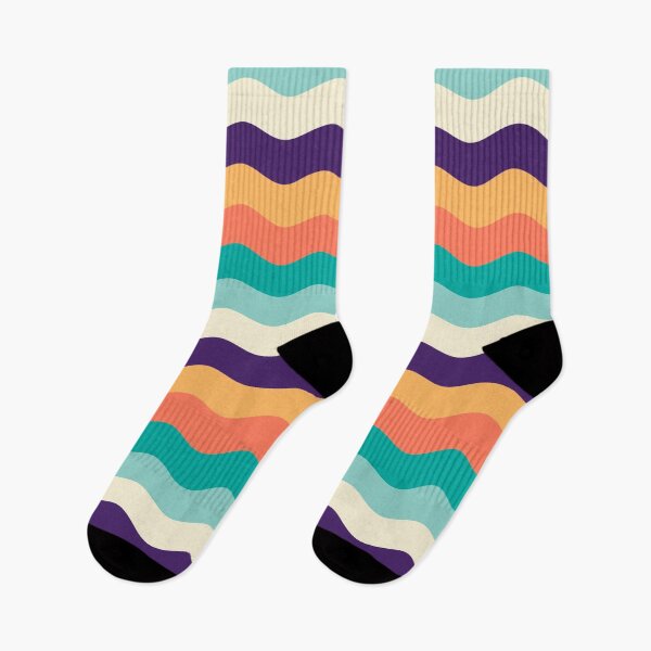 Item preview, Flat wave horizontal design purple orange green beige color designed and sold by ivperisic.