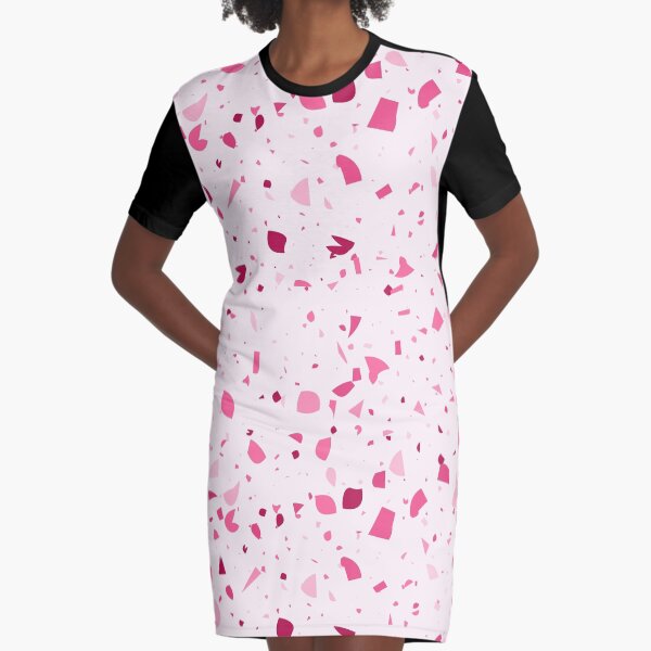 Pink Terrazzo Graphic T-Shirt Dress
