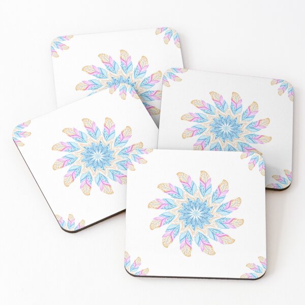 Item preview, Watercolor feathers | Feather-Blu-Circle designed and sold by hatgirldesign.
