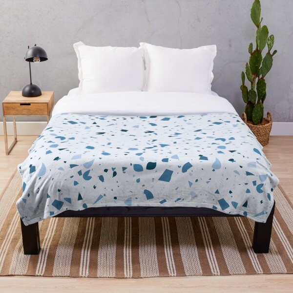 Blue Pink Terrazzo Throw Blanket