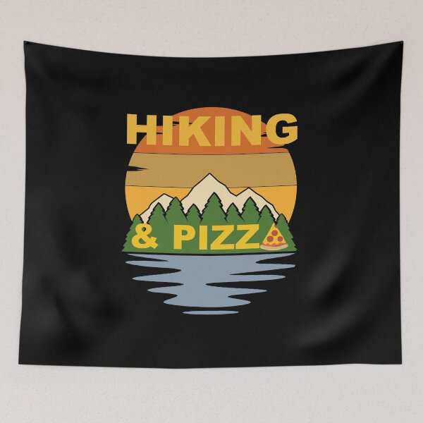 Item preview, Hiking and Pizza funny meme designed and sold by Spaceshipsells.