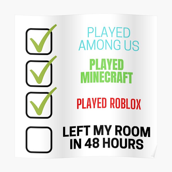 Among Us Roblox Posters Redbubble - roblox halloween game checklist