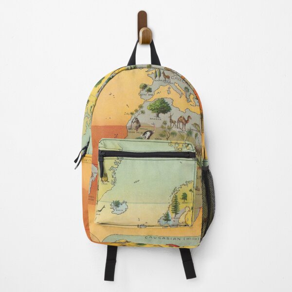 Item preview, Old map of human races, climate, animals and vegtebales designed and sold by ganje.