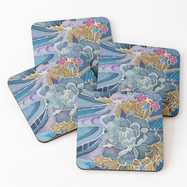 Item preview, Floral Kimono Pattern Blue Peony Flower designed and sold by Miriam Steinau.