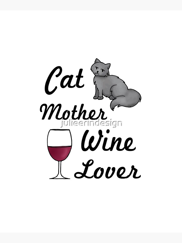 cat mother wine lover