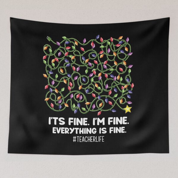 Item preview, Everything Is Fine Christmas Lights Funny Teacher designed and sold by Scarlettole137.