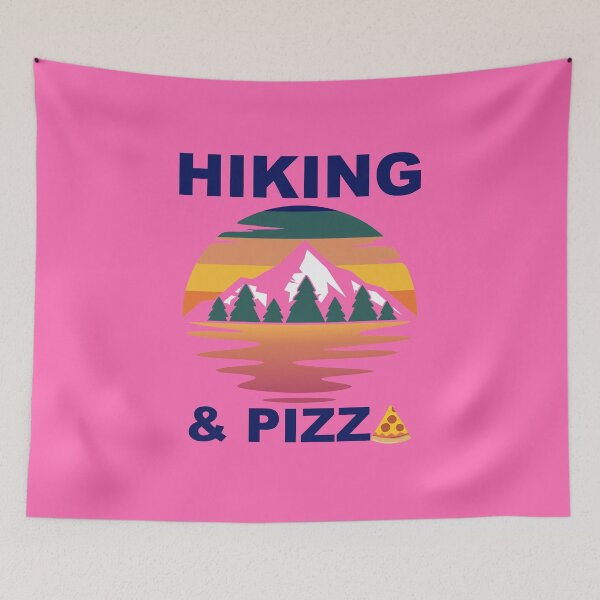 Item preview, Hiking and Pizza funny meme designed and sold by Spaceshipsells.