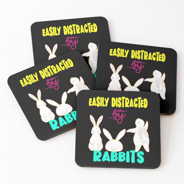 Aperçu de l'œuvre Facilement distrait par les lapins Cadeaux mignons créée et vendue par Nzgiftsandmore.