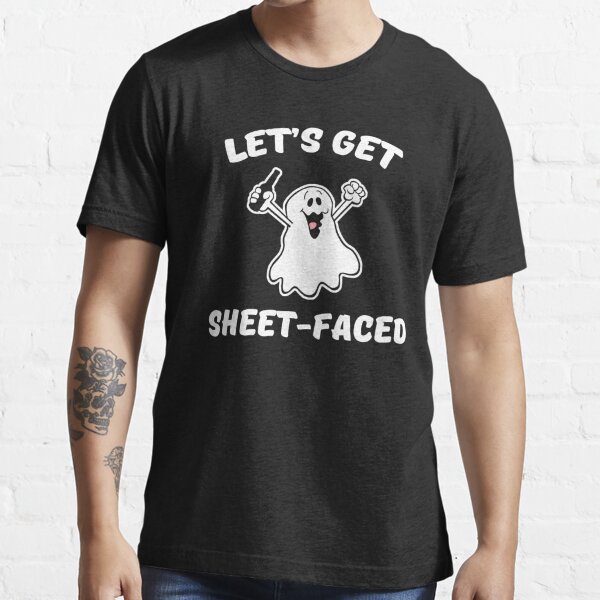 Ghost Sheet Face Funny T Shirt Halloween Costume Ghost Shirt Mt