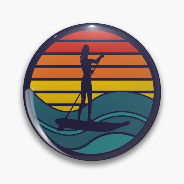 Item preview, Woman Stand Up Paddle Board - SUP - Retro Wave designed and sold by HeatherPore.