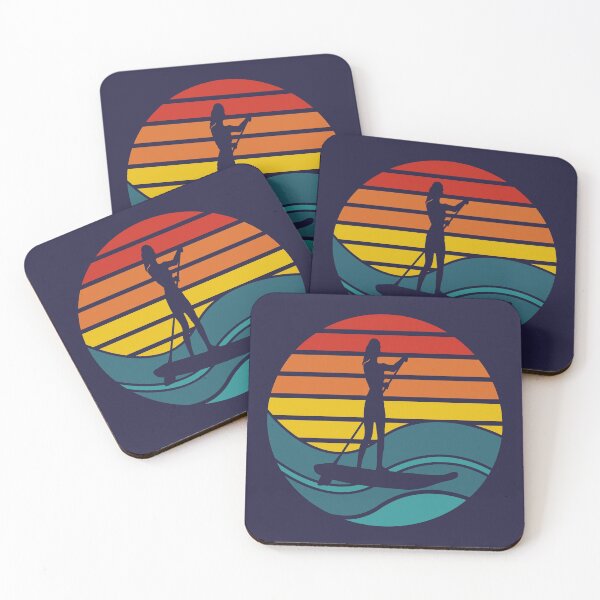 Item preview, Woman Stand Up Paddle Board - SUP - Retro Wave designed and sold by HeatherPore.