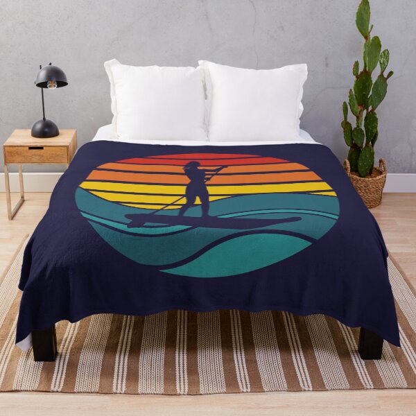 Item preview, Woman Stand Up Paddle Board - SUP - Retro Wave designed and sold by HeatherPore.
