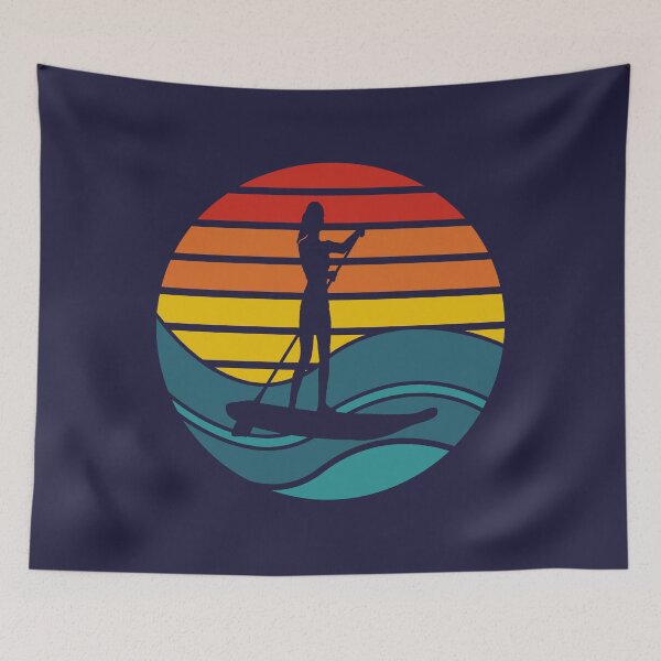 Item preview, Woman Stand Up Paddle Board - SUP - Retro Wave designed and sold by HeatherPore.