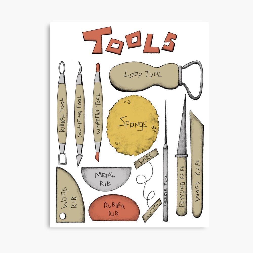 Clay Tools Poster with Names and 2nd Page with Letters by Art Box Adventures