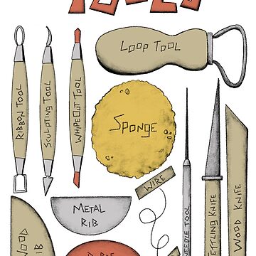 Clay Tools Poster with Names and 2nd Page with Letters by Art Box