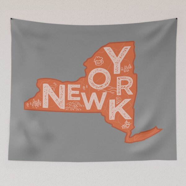 Item preview, New York Map Typography Red designed and sold by HelloGentry.
