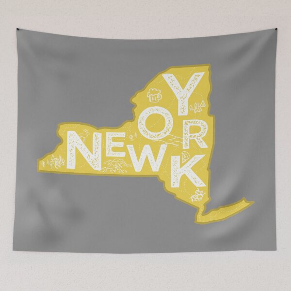 Item preview, New York Map Typography Gold designed and sold by HelloGentry.