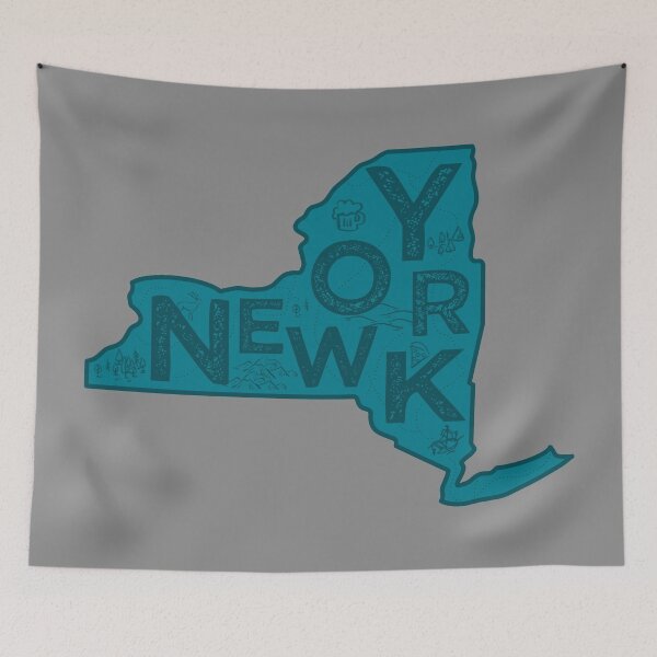 Item preview, New York Map Typography Navy designed and sold by HelloGentry.