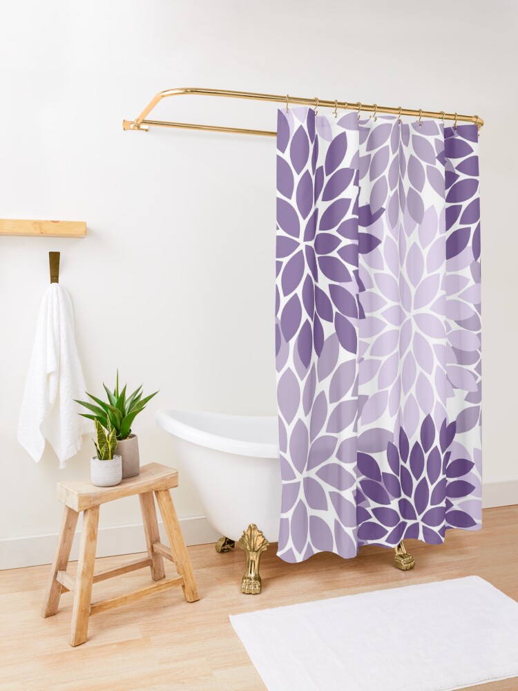 "Purple Flower Burst, Flower Petals, Lavender Lilac Floral Pattern