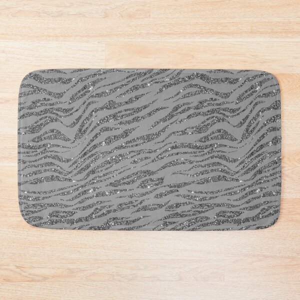 Artikelvorschau, Graues Zebramuster, Zebrasilberglitter entworfen und verkauft von CloudDesignShop.