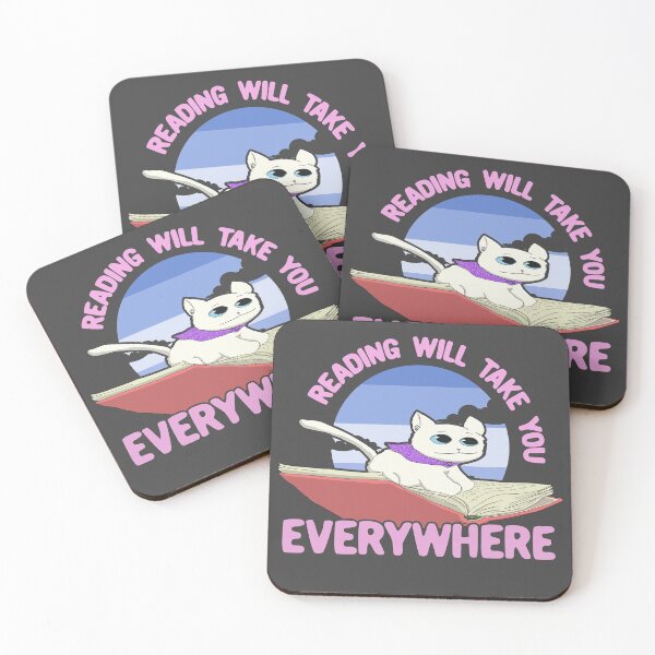 Item preview, Reading Will Take You Everywhere - White Cat designed and sold by Chubuter.