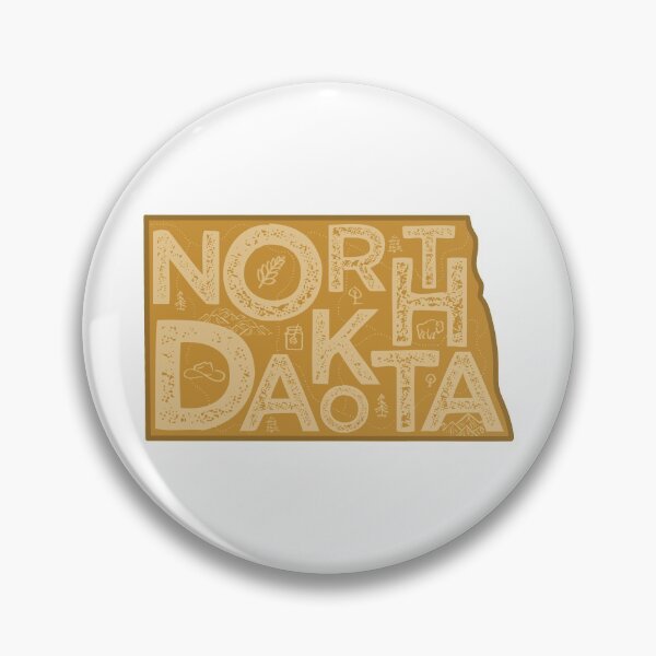 Item preview, North Dakota Map Typography Brown designed and sold by HelloGentry.