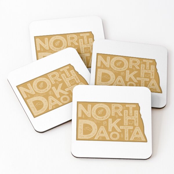 Item preview, North Dakota Map Typography Brown designed and sold by HelloGentry.