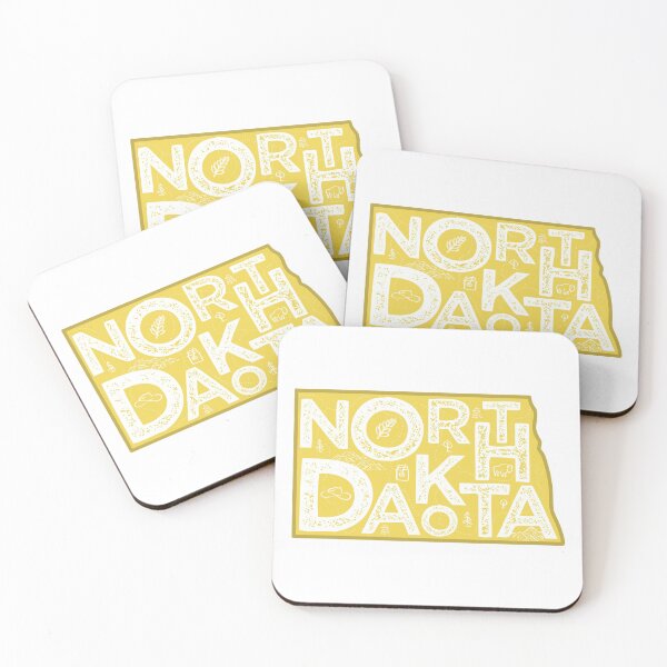 Item preview, North Dakota Map Typography Gold designed and sold by HelloGentry.